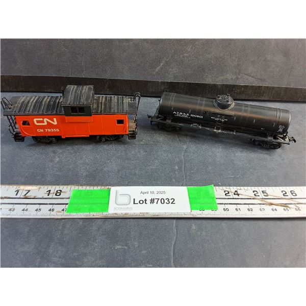 Ho Scale CN Caboose and Oil Tanker