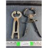 Image 1 : Early Cast Iron Tongs, Nose Leading Plier for Bulls
