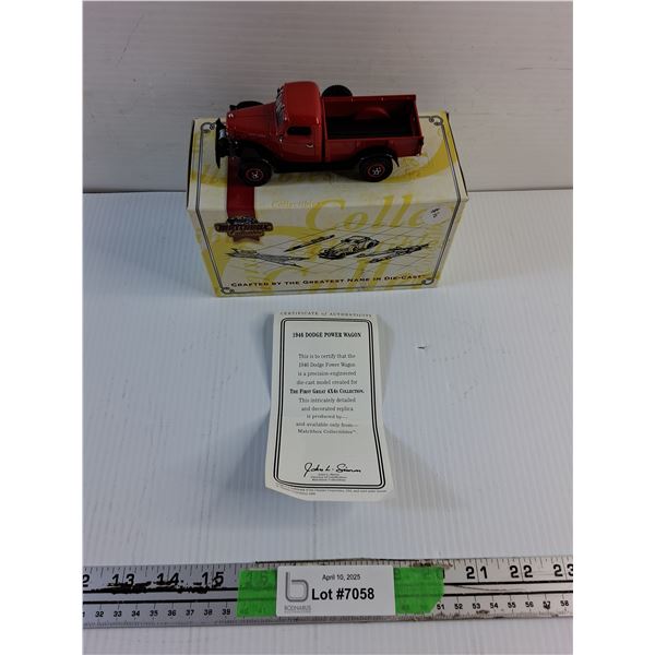 Matchbox 1946 Dodge Power Wagon in Original Box with Certificate