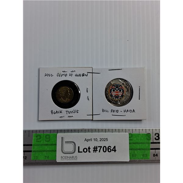 Two Toonie Coin - Bill Reid and Black Toonie