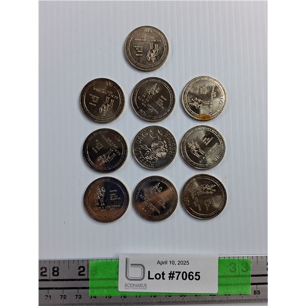Lot of 10 pcs 1973 RCMP Buffalo Days Coins