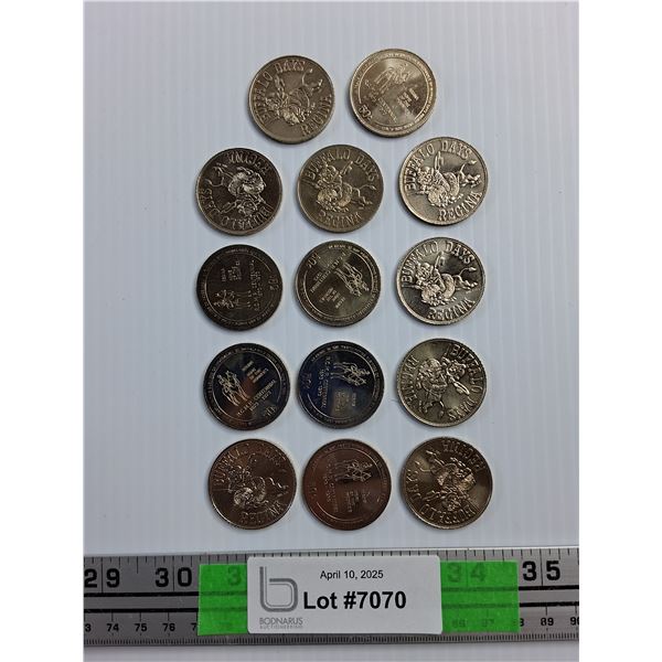 Lot of 14 pcs 1973 RCMP Buffalo Days Coins