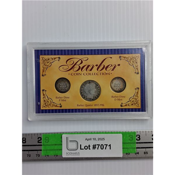 Lot of Silver US Coins - Barber Collection