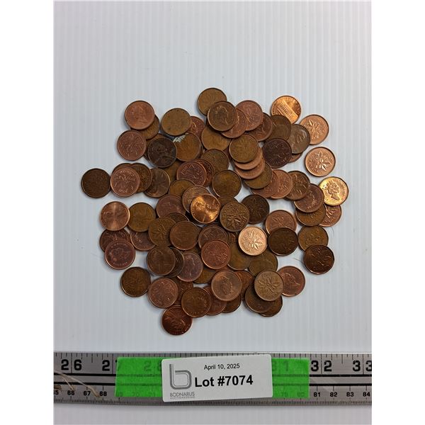 Lot of Old Canadian and US Penny Coins