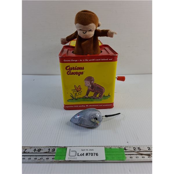 Curious George Wind Up Music Box and Wind Up Mouse
