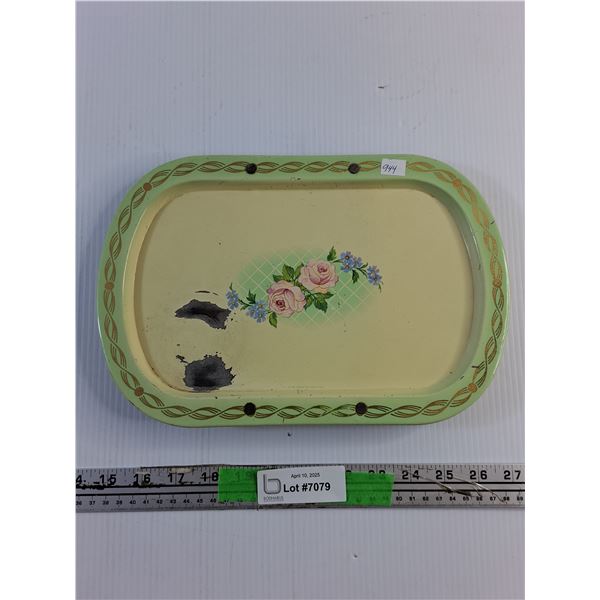 Vintage Child Tin Foldable Eating Tray