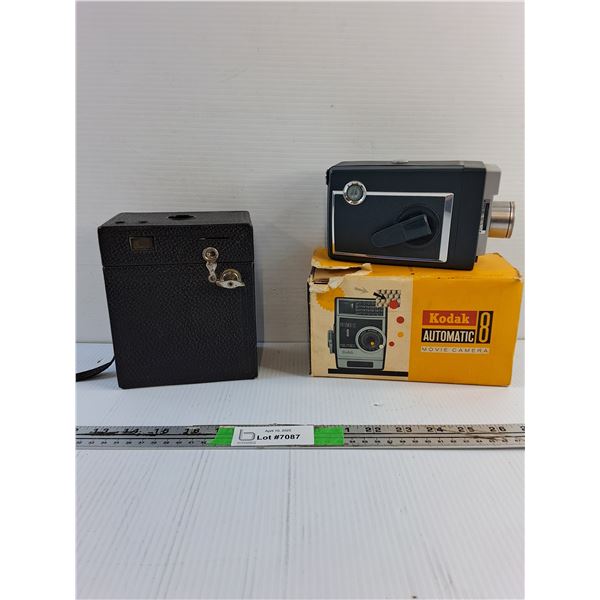Vintage Kodak 8 Automatic Movie Camera and One Unknown Vintage Camera