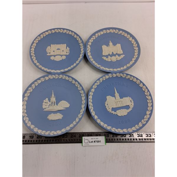 (4) Wedgwood Jasper Pale Blue Plates (House Guards, Marble Arch, Albert Memorial, All Souls London)
