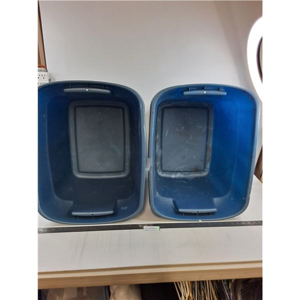 (2) Sterilite Storage Bins - No Lids - 23" x 18" x 16"