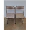 Image 1 : (2) Folding Metal Chairs - 36" Length Folded - 1 Missing Seat Cushion - Cannot Ship!