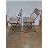 Image 2 : (2) Folding Metal Chairs - 36" Length Folded - 1 Missing Seat Cushion - Cannot Ship!