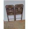 Image 3 : (2) Folding Metal Chairs - 36" Length Folded - 1 Missing Seat Cushion - Cannot Ship!