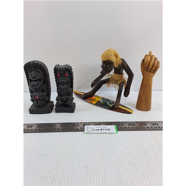 (4) Wooden Cultural Table Decor