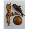 Image 2 : (5) Wooden Cultural Decor Items