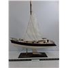 Image 1 : Wooden Sailboat Table Decor - 18" Length - Some Repairs Needed for Original Height