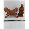 Image 1 : Wooden Foldable Magazine Rack & Wooden "Man on Stump" Decor