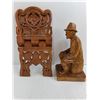 Image 2 : Wooden Foldable Magazine Rack & Wooden "Man on Stump" Decor
