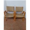Image 1 : * Pair of Vintage Wood Frame Chairs 22" Wide x 31" High - Cannot Ship!