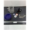 Image 1 : Glass Pitcher, Trinket Dishes, Measure Cup, Shirt Pins