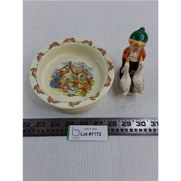 Vintage Bunnykins Fine China Bowl, Table Ornament