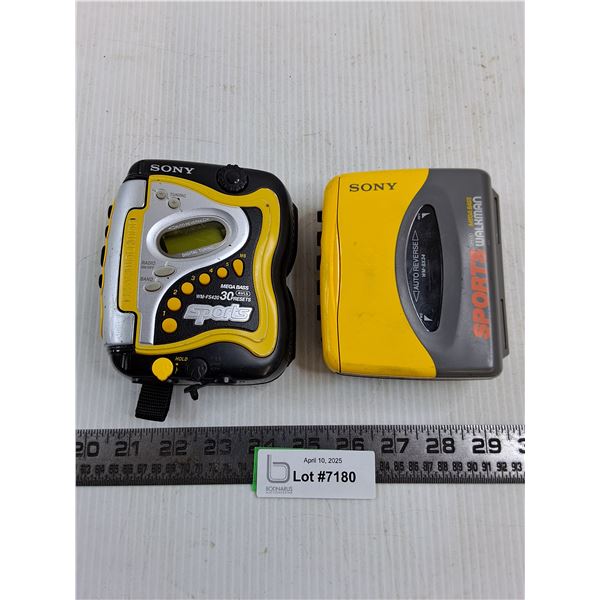 (2) Sony Walkman Sports Radios - Untested