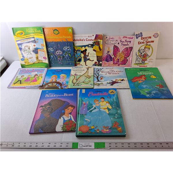 (12) Kids' Books- Little Mermaid, Cinderella, Beauty & The Beast, Misc.