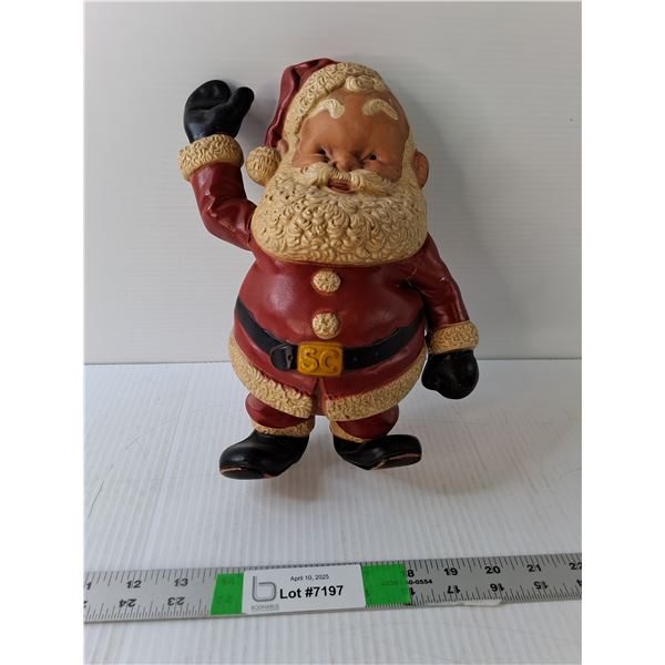 Vintage Plastic Santa Clause Figurine 10" Tall- As Is
