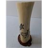 Image 3 : (2) Bone Carved Vases 7" Tall