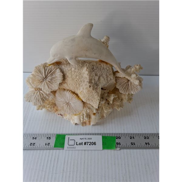 Coral & Dolphin Figurine