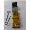 Image 2 : SCSA Desk Clock, Handheld Brick Game, (2) Phone Cases, Misc.