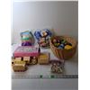 Image 1 : Easter Lot- Wooden Train, Stuffed Bunny, Plastic Eggs, Misc.