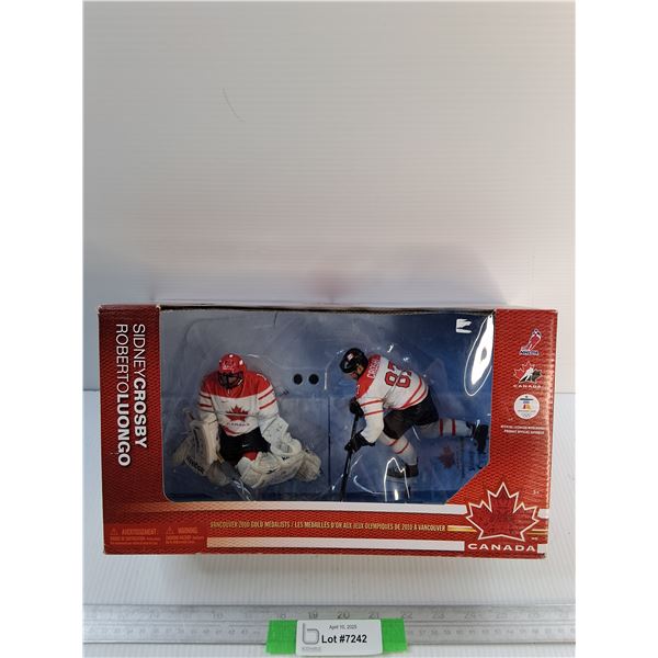 Sidney Crosby & Roberto Luongo Team Canada Hockey Action Figures, Gold Medalists 2010, NIB