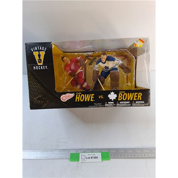NHL Vintage Hockey Gordie Howe & Johnny Bower Collectible Action Figures, 2Pack, Unopened, NIB