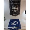 Image 1 : (2) NHL Stanley Cup Champions, Flag Banners, Los Angeles & Tampa Bay, Both 23" x 34"
