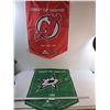 Image 1 : (2) NHL Stanley Cup Champions, Flag Banners, New Jersey & Dallas, Both 23" x 34"