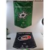 Image 1 : (2) NHL Stanley Cup Champions, Flag Banners, Dallas & Carolina, Both 23" x 34"