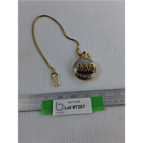 Dad Engraved Pocket Watch, Great Early Father's Day Gift, As Is