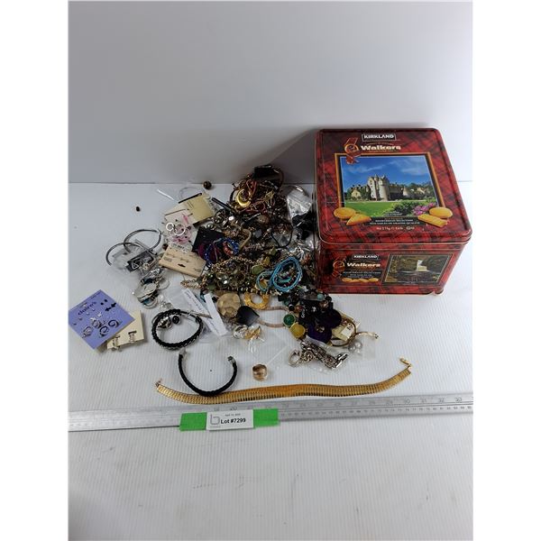 Lot Of Various Costume Jewelery w/ Tin