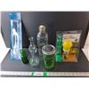 Image 1 : (5) Glass Vials/Jars Up to 10.5" Tall, Bug Light, Rain Gauge