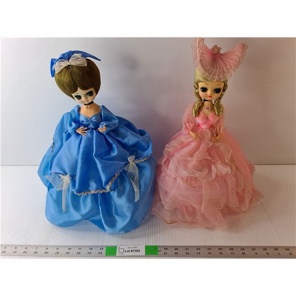 (2) Vintage 1960s/70s Brady Dolls with Stands