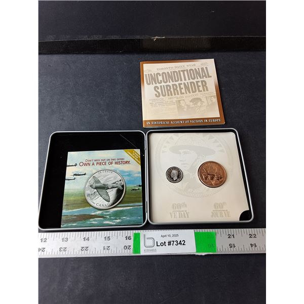 Royal Canadian Mint V-Day 60th Anniversary Coin Set & Case