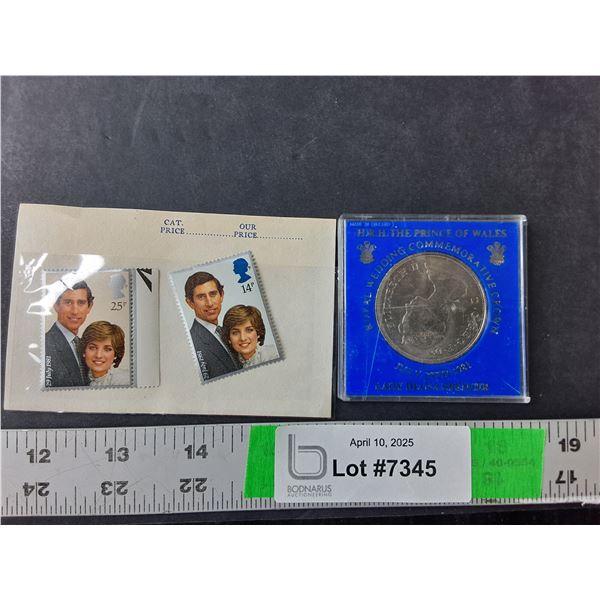 Prince Charles & Diana Wedding Stamps & Coin
