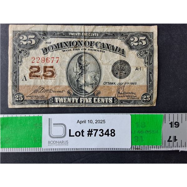 Dominion of Canada 25 Cent Bill-1923
