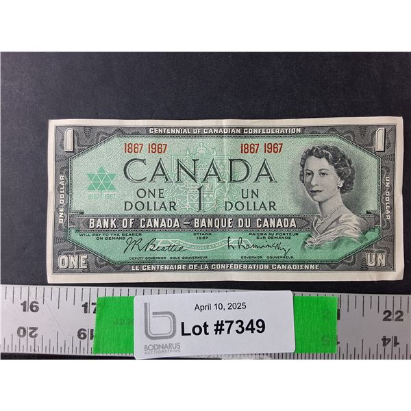 Centennial Canadian One Dollar Bill- 1967