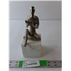 Image 1 : Man Reading Metal & Stone Bookend 7.5" Tall