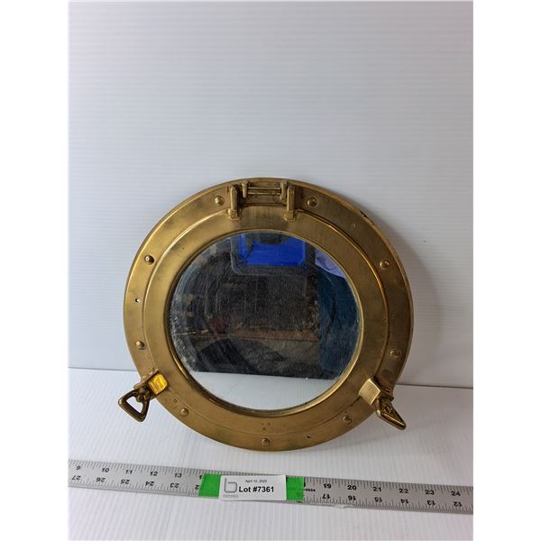 Brass Nautical Porthole Mirror 11.75"