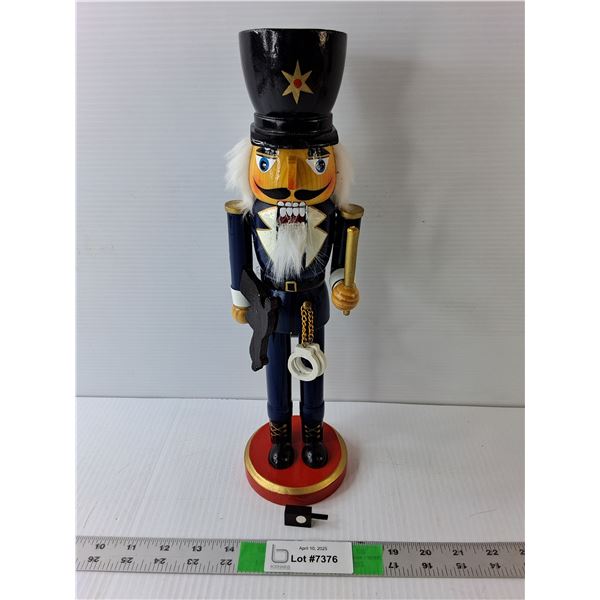 Wooden Police Nutcracker Statue 14" Tall