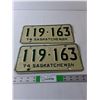 Image 1 : (2) Vintage Saskatchewan License Plates 1974