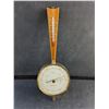 Image 2 : Vintage Teak and Brass Thermometer and Barometer - Working