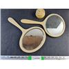 Image 1 : Antique Celluloid French Ivory Mirrors and Embossed Container